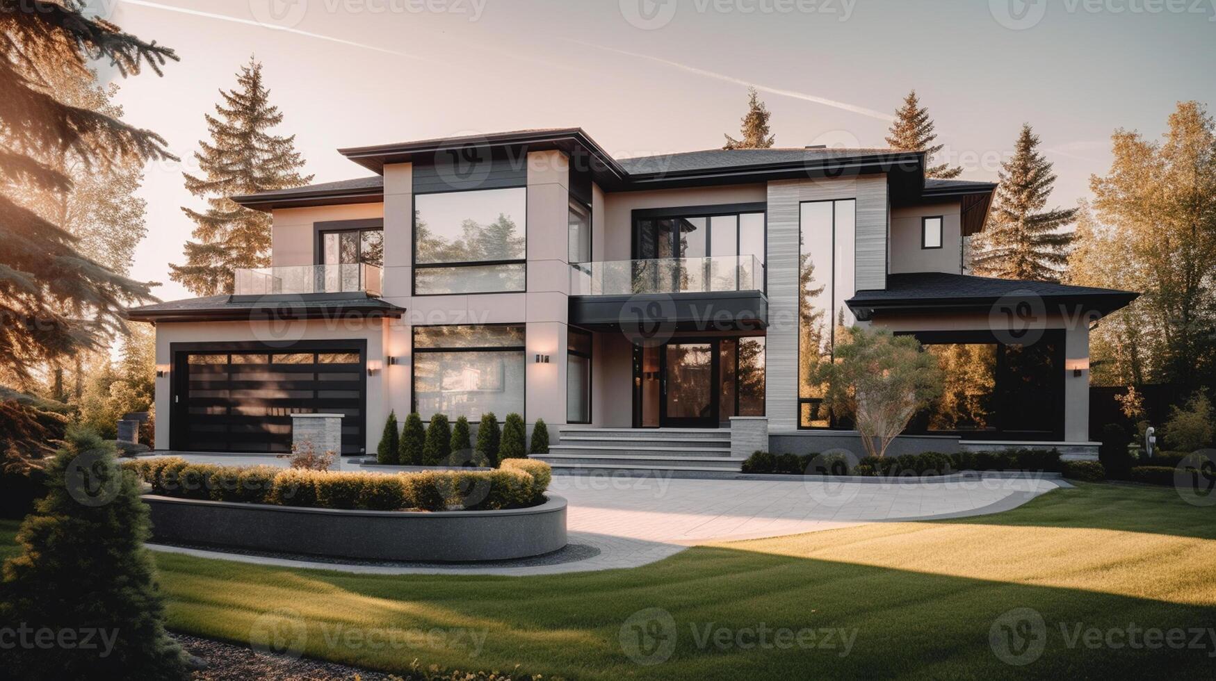 3d modern luxury real estate house for sale and rent , luxury property concept, artwork photo