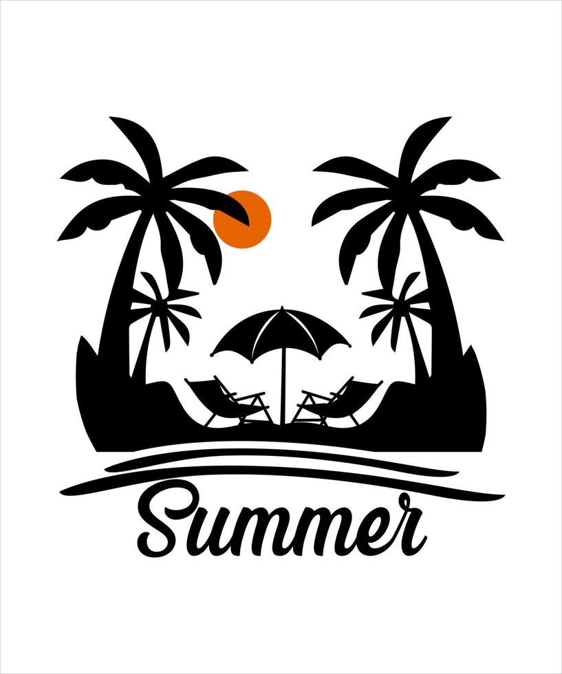 verano vibraciones ilustración de moda único vector camiseta diseño verano modo camiseta