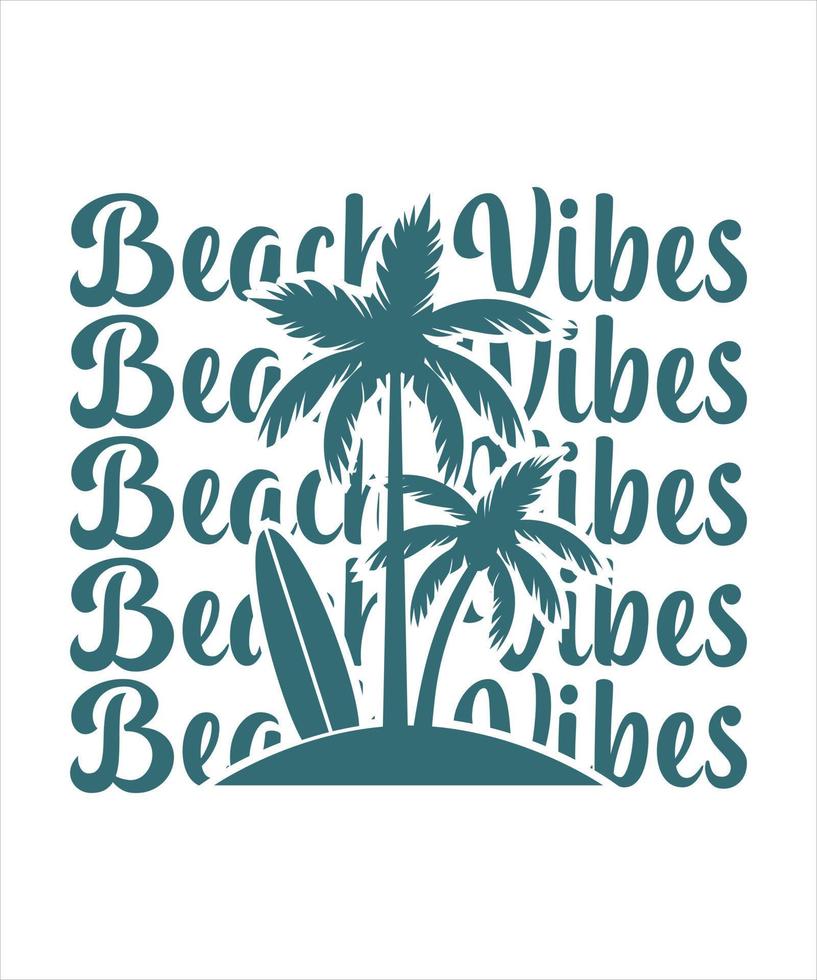 Beach vibes surfing illustration design vector