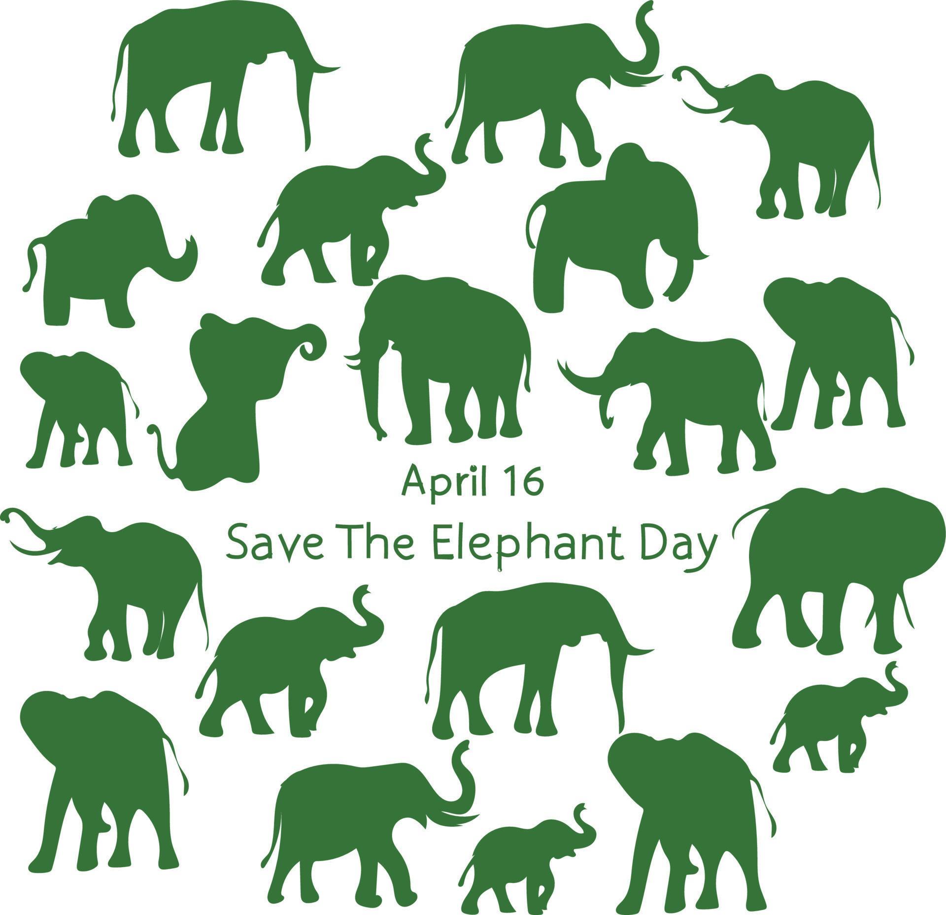 Save The Elephant Day 22903535 Vector Art at Vecteezy