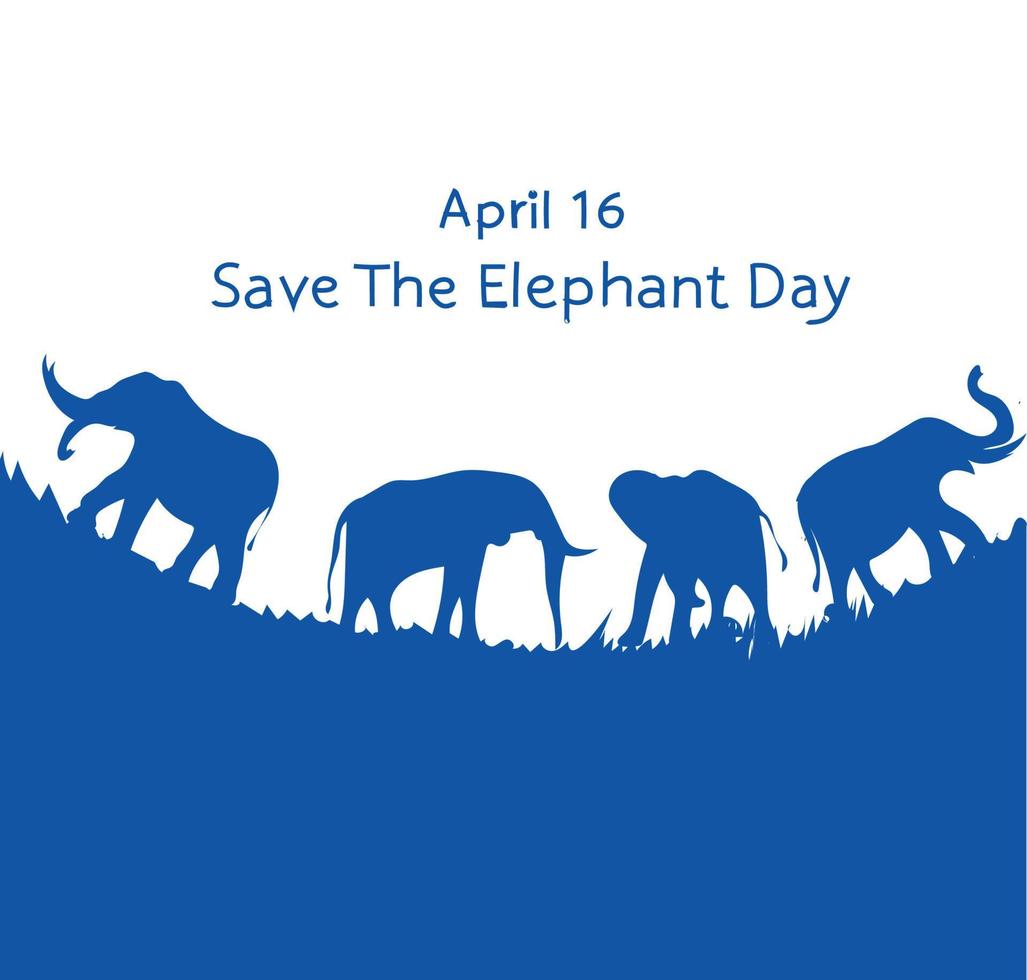 Save The Elephant Day 22903536 Vector Art at Vecteezy
