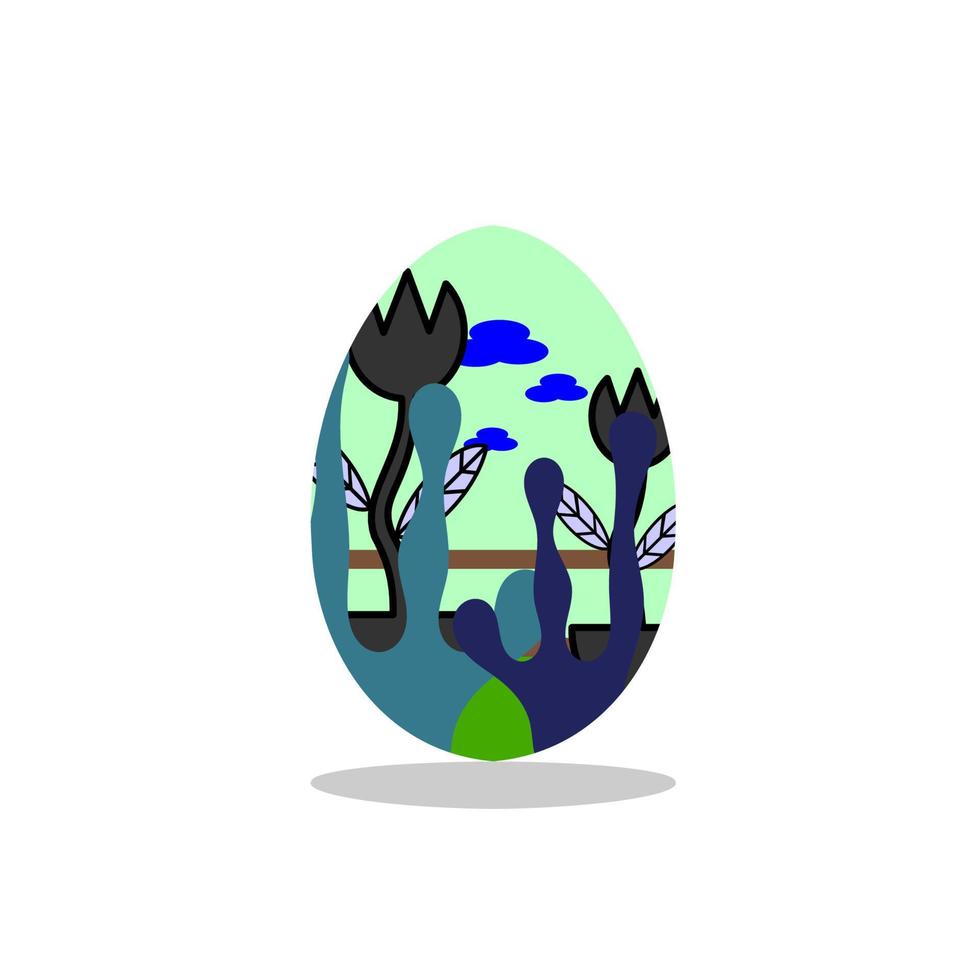 Happy Easter.Set of Easter eggs with different texture.Bright eggs on a glade. Spring holiday.Mountain of eggs.Greeting card.Vector.happy easter eggs vector