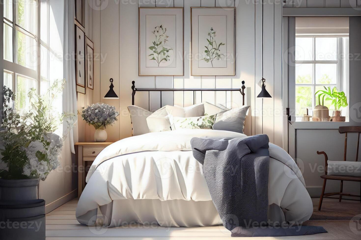 home bedroom pictures The interior style is simple and dreamy . photo