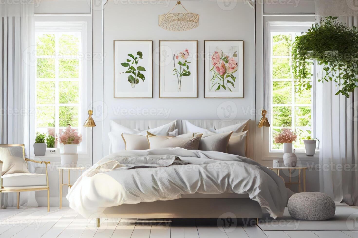 home bedroom pictures The interior style is simple and dreamy . photo