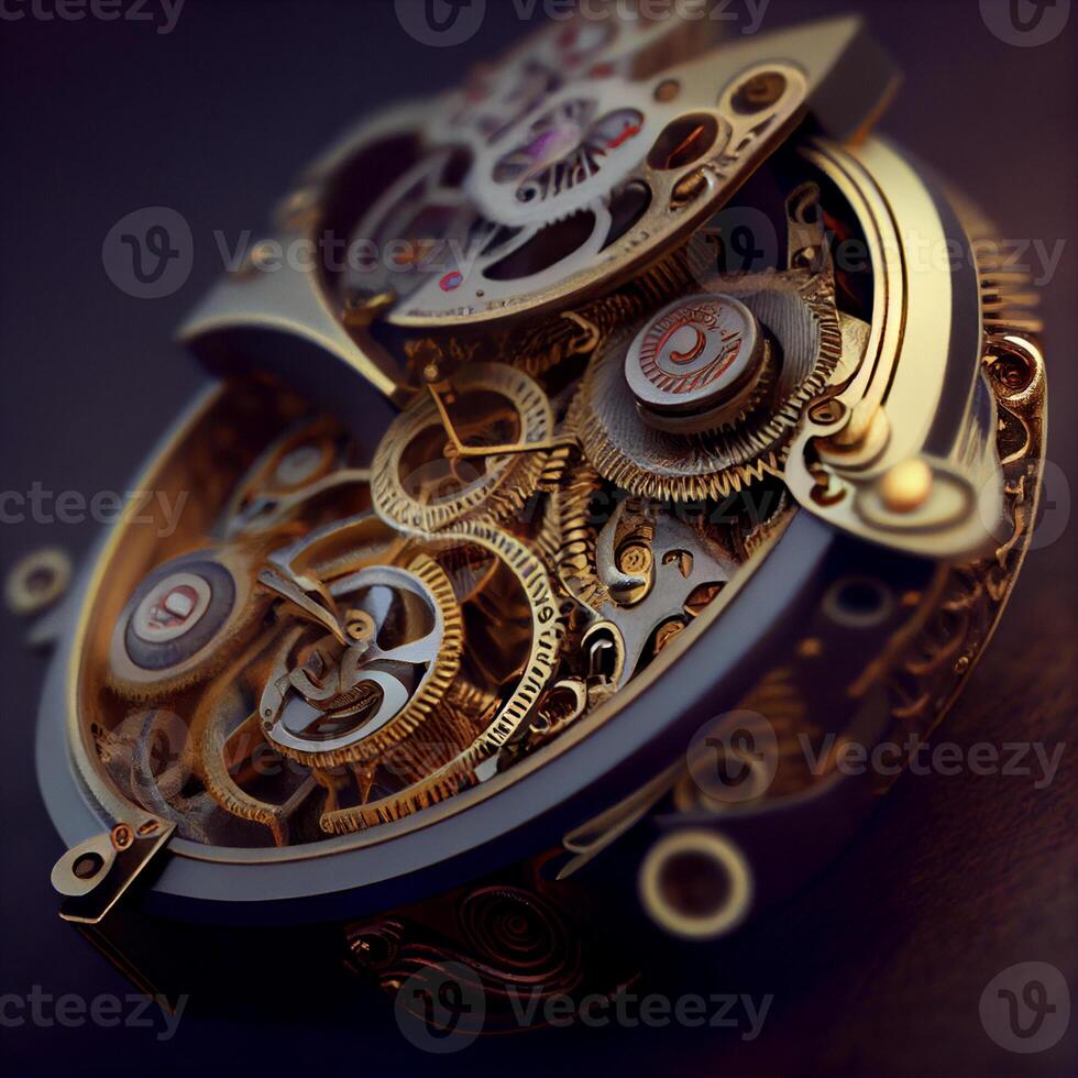 close up of a clock on a table. . photo