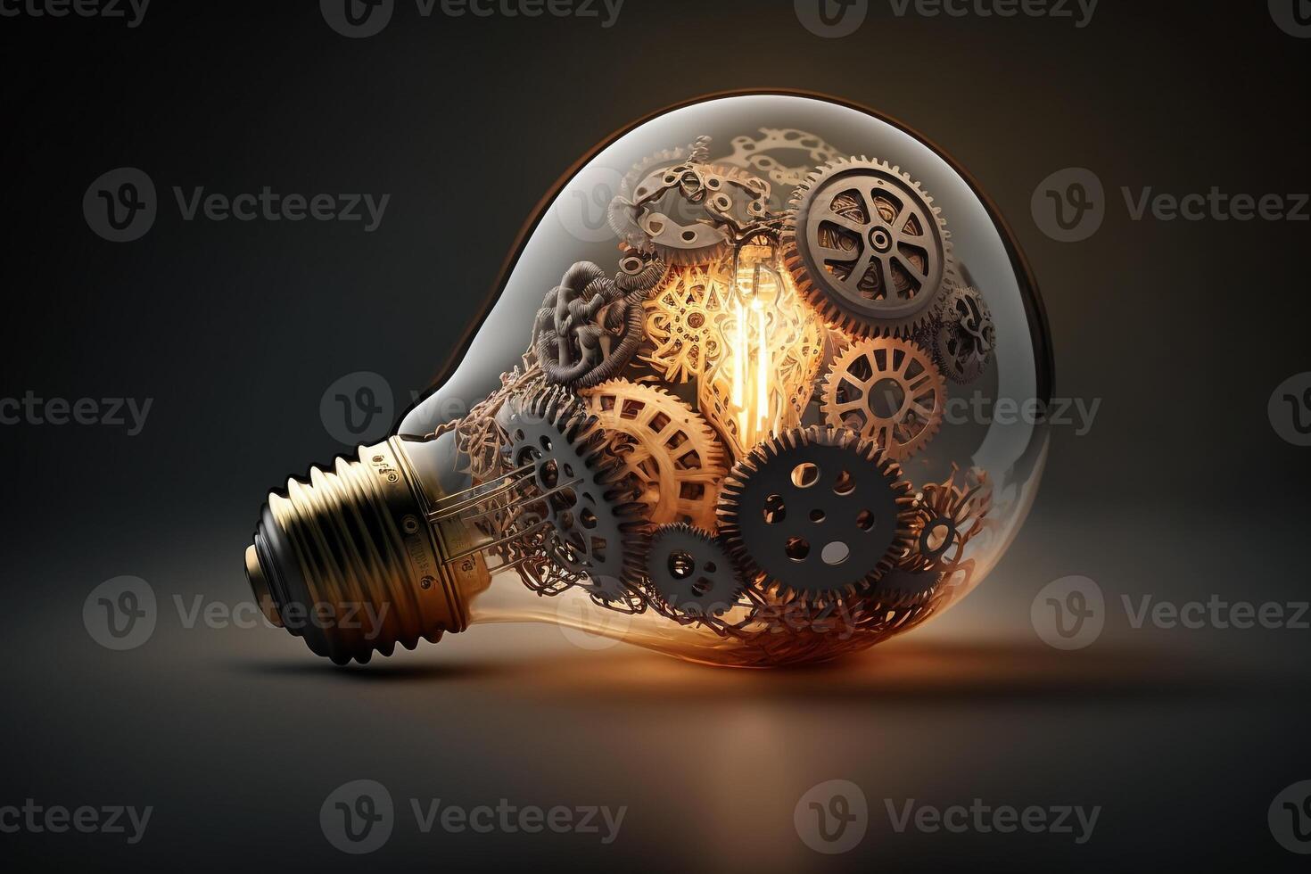 a lightbulb with gears and cogs inside, representing the idea of