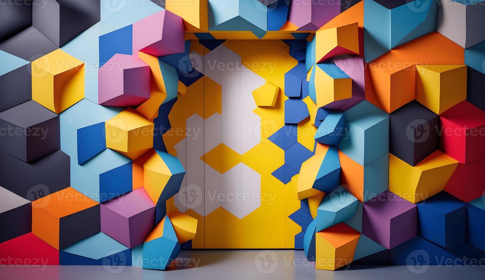 abstract geometric shape photo studio room .
