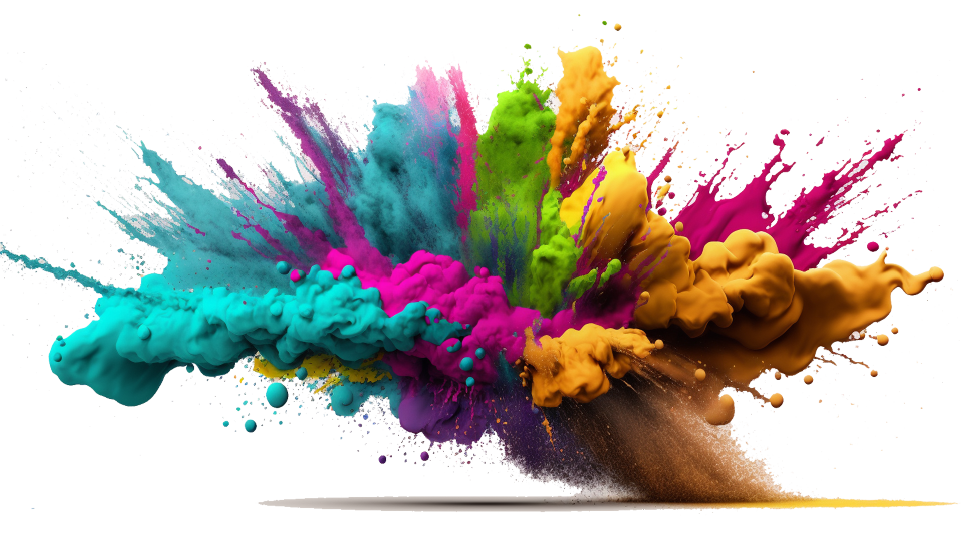 holi powder splash colorful ,colorful powder explosion effect on  transparent background ,generative ai 22906076 PNG