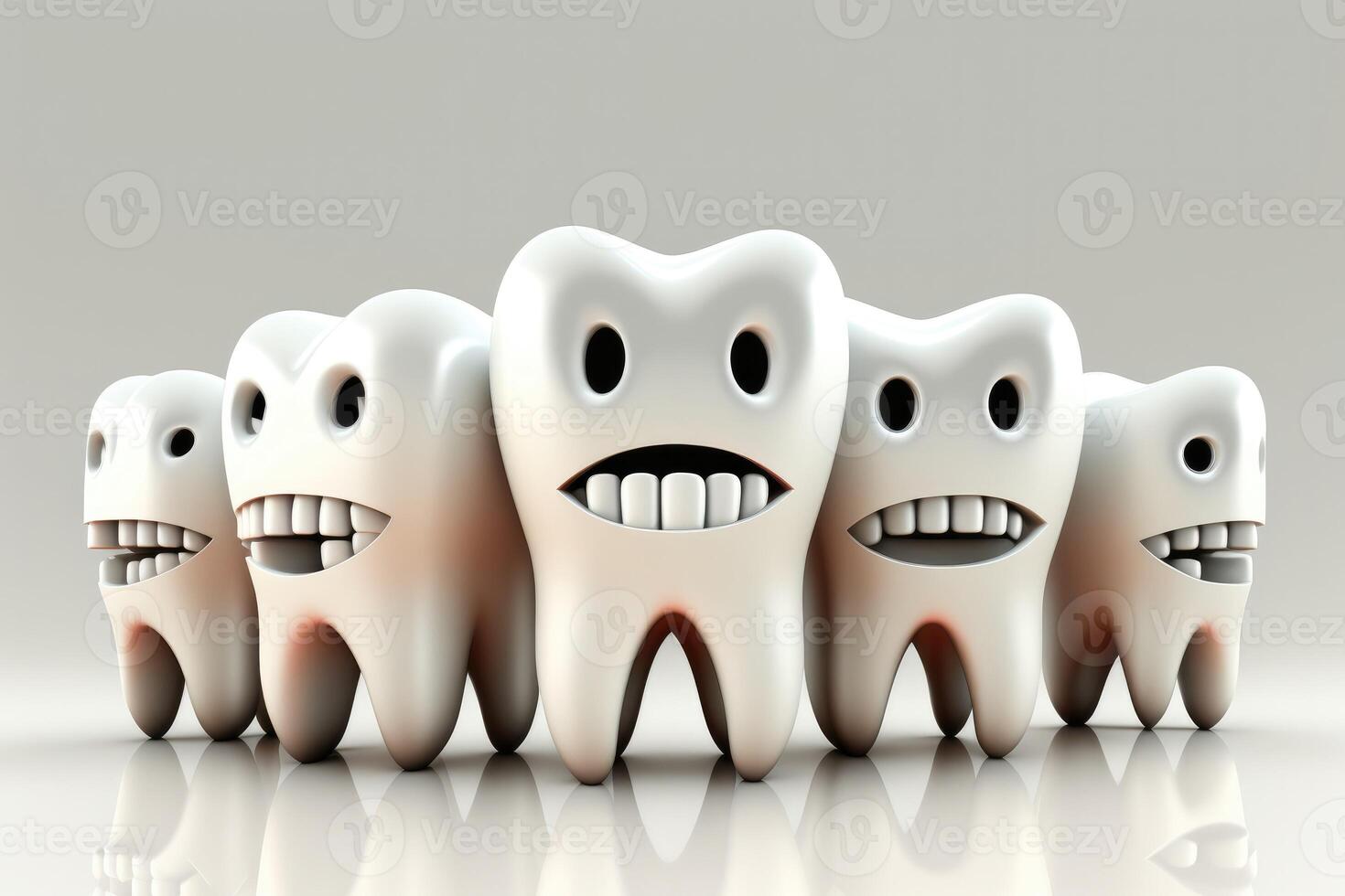 ai generado concurrido dientes, superposición, mala alineación dientes. oral salud cuidado concepto. diseño para bandera, diseñador, dental clínica o hospital. foto