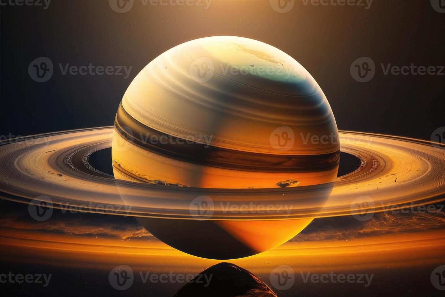 Fascinating Saturn. AI Generated photo