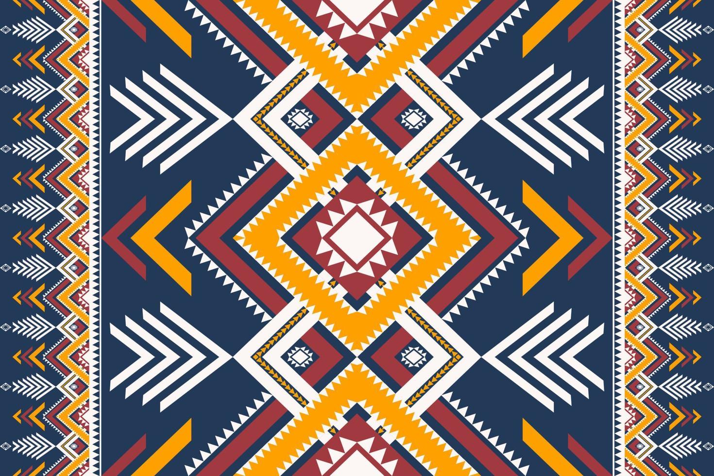 Ethnic geometric pattern home flooring decoration. Ethnic colorful geometric shape seamless pattern background. Southwest Navajo pattern use for carpet, rug, tapestry, mat, quilt, blanket, etc. vector