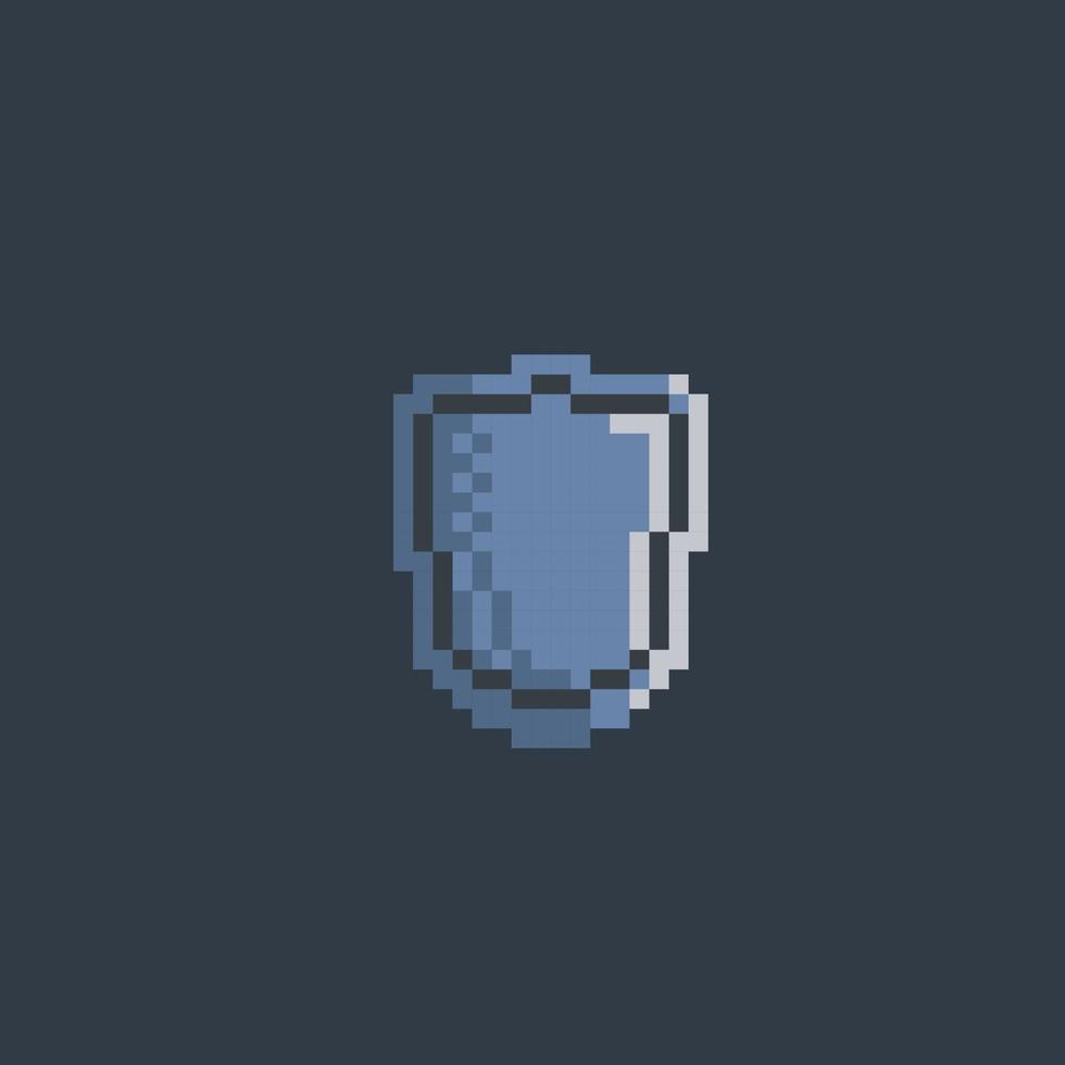 iron shield in pixel art style vector