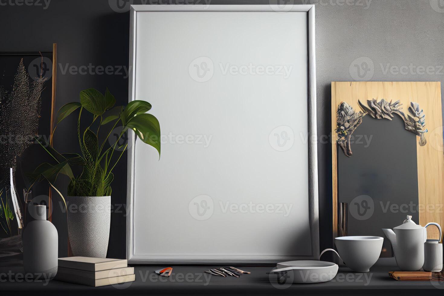 mockup canvas frame . photo