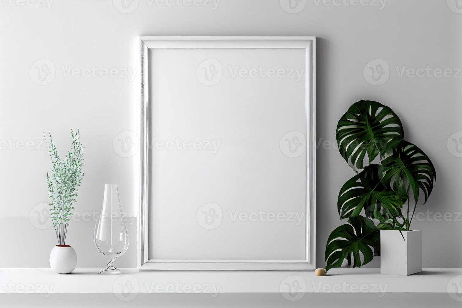 empty white frame in nursery . photo