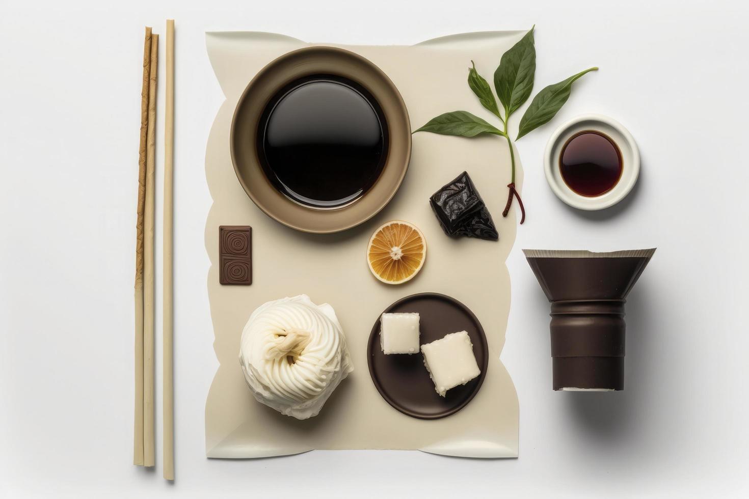 Broken chocolate bar on white background, Generate Ai photo