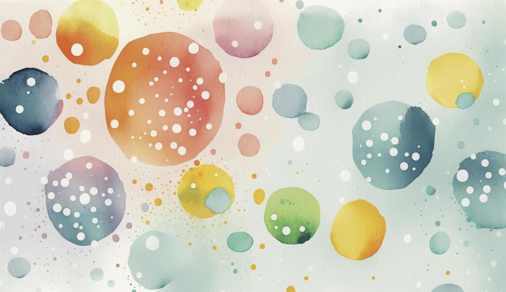 A seamless pattern featuring softly painted watercolor dots in various sizes, in a peaceful and dreamy color palette, Watercolor Dots Pattern, Abstract Art, watercolor pattern, Generate Ai photo