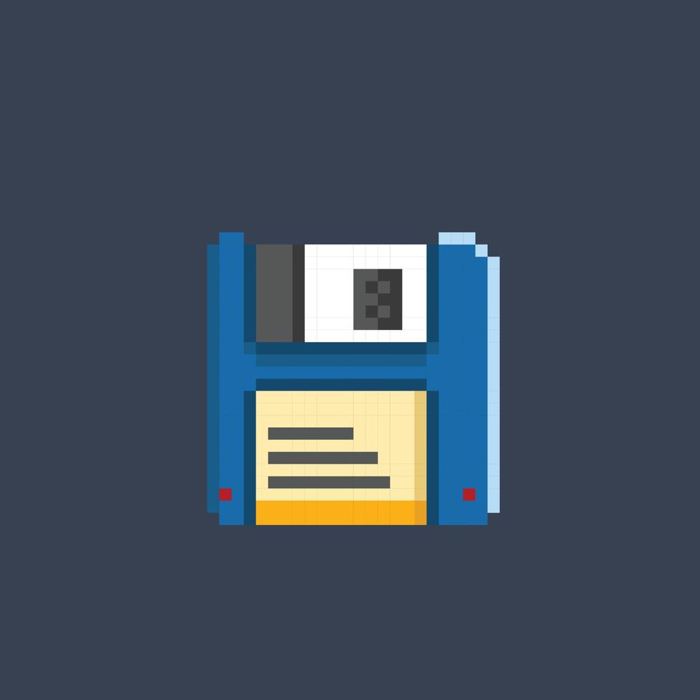 floppy disc in pixel art style vector