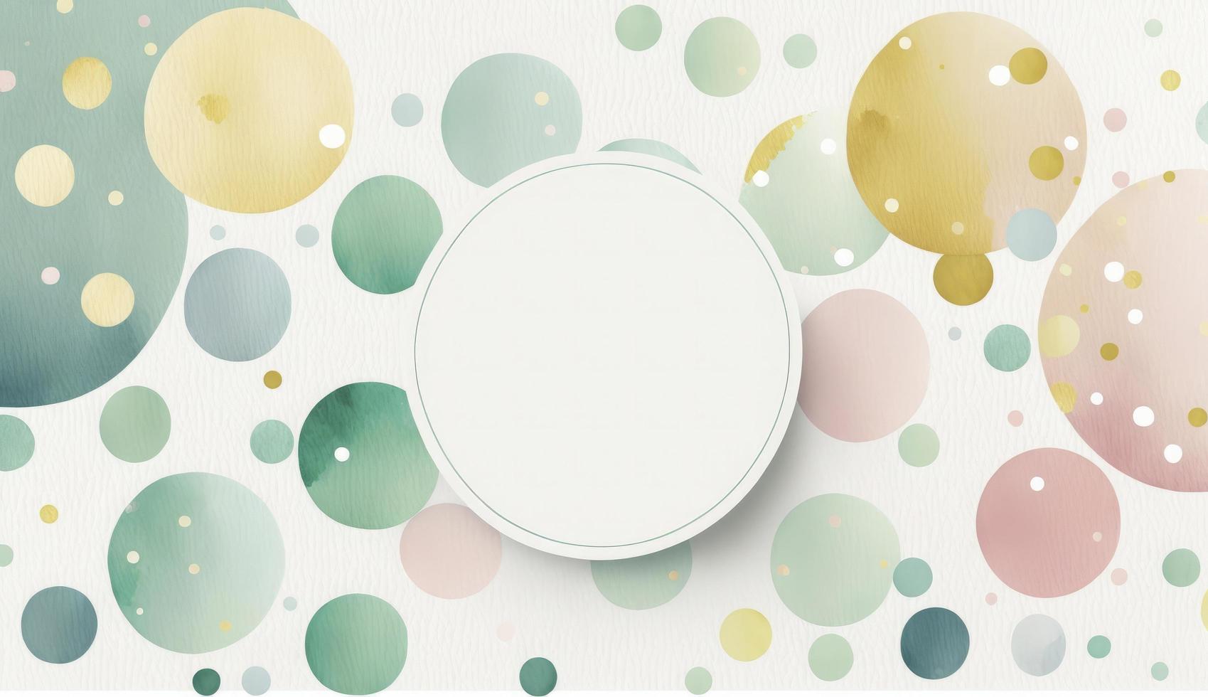 A seamless pattern featuring softly painted watercolor dots in various sizes, in a peaceful and dreamy color palette, Watercolor Dots Pattern, Abstract Art, watercolor pattern, Generate Ai photo