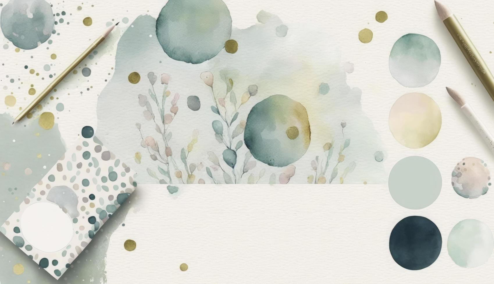 A seamless pattern featuring softly painted watercolor dots in various sizes, in a peaceful and dreamy color palette, Watercolor Dots Pattern, Abstract Art, watercolor pattern, Generate Ai photo