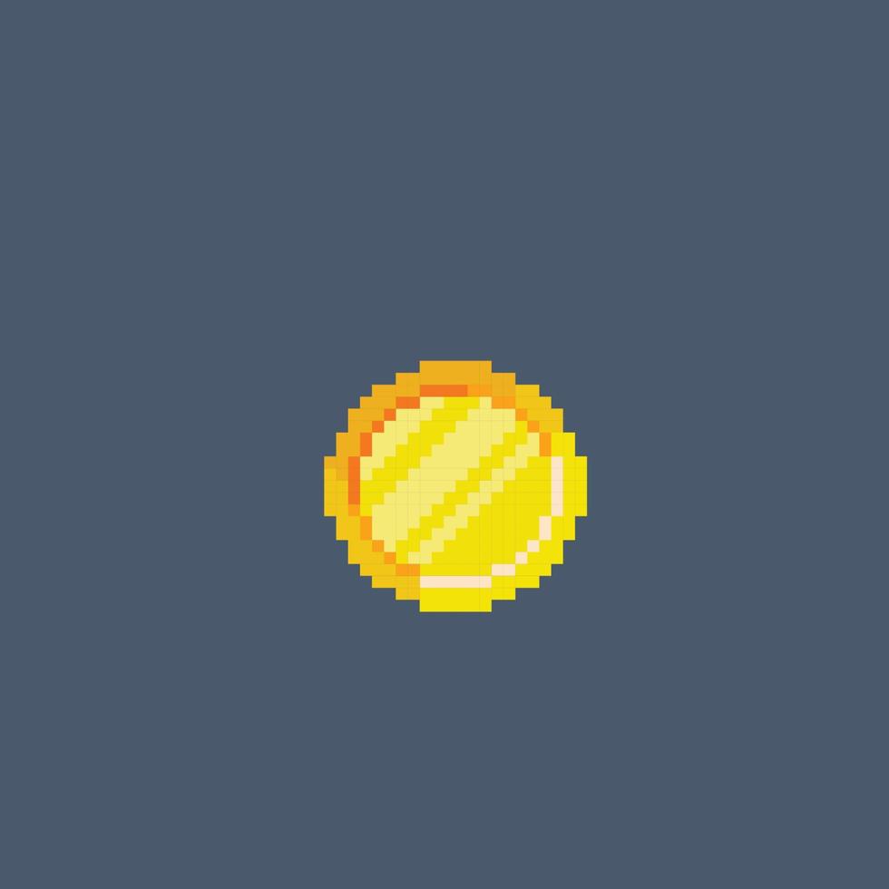 golden coin in pixel art style vector