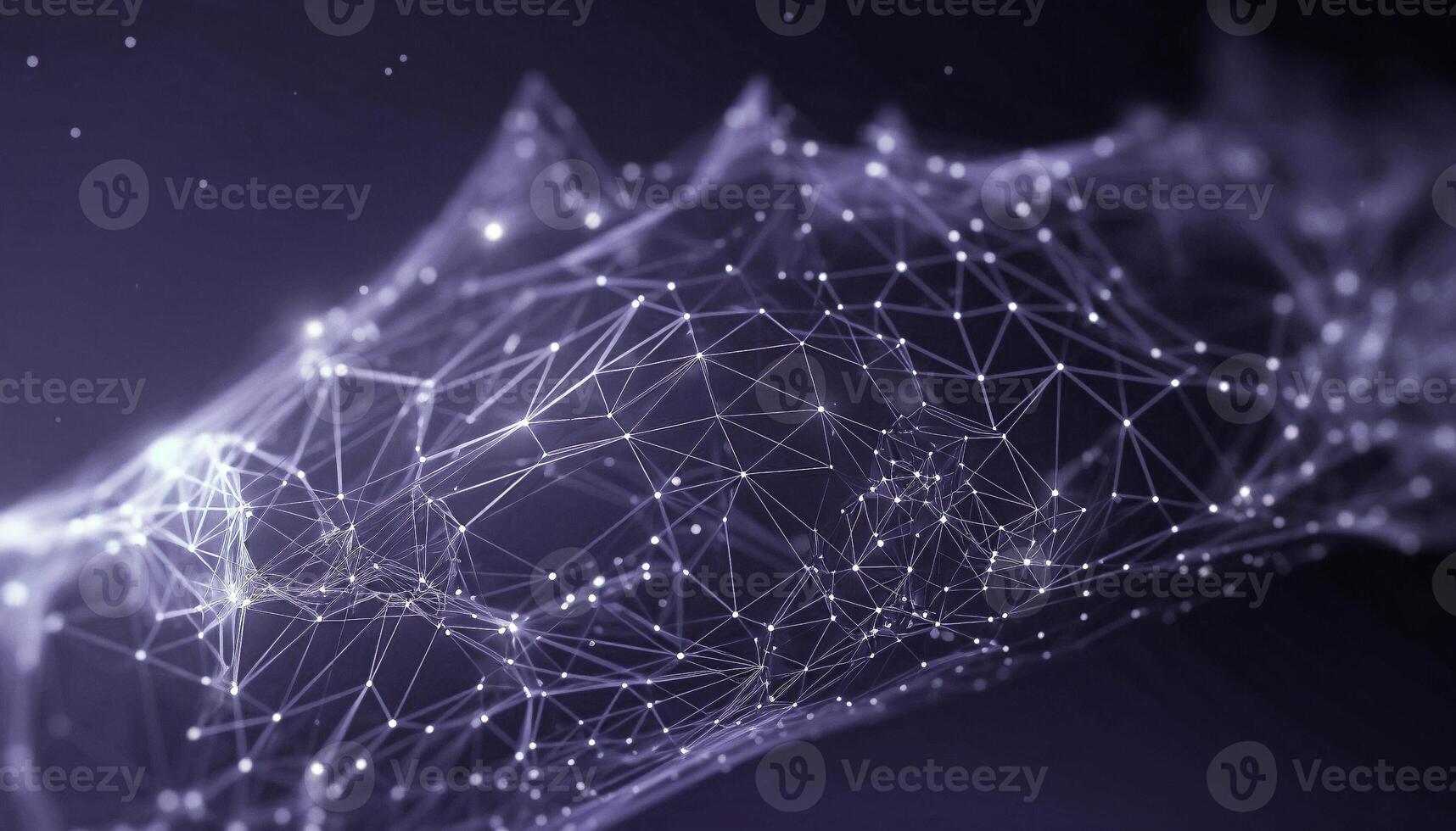 A highly detailed Plexus of abstract purple geometrical. for copy space. photo