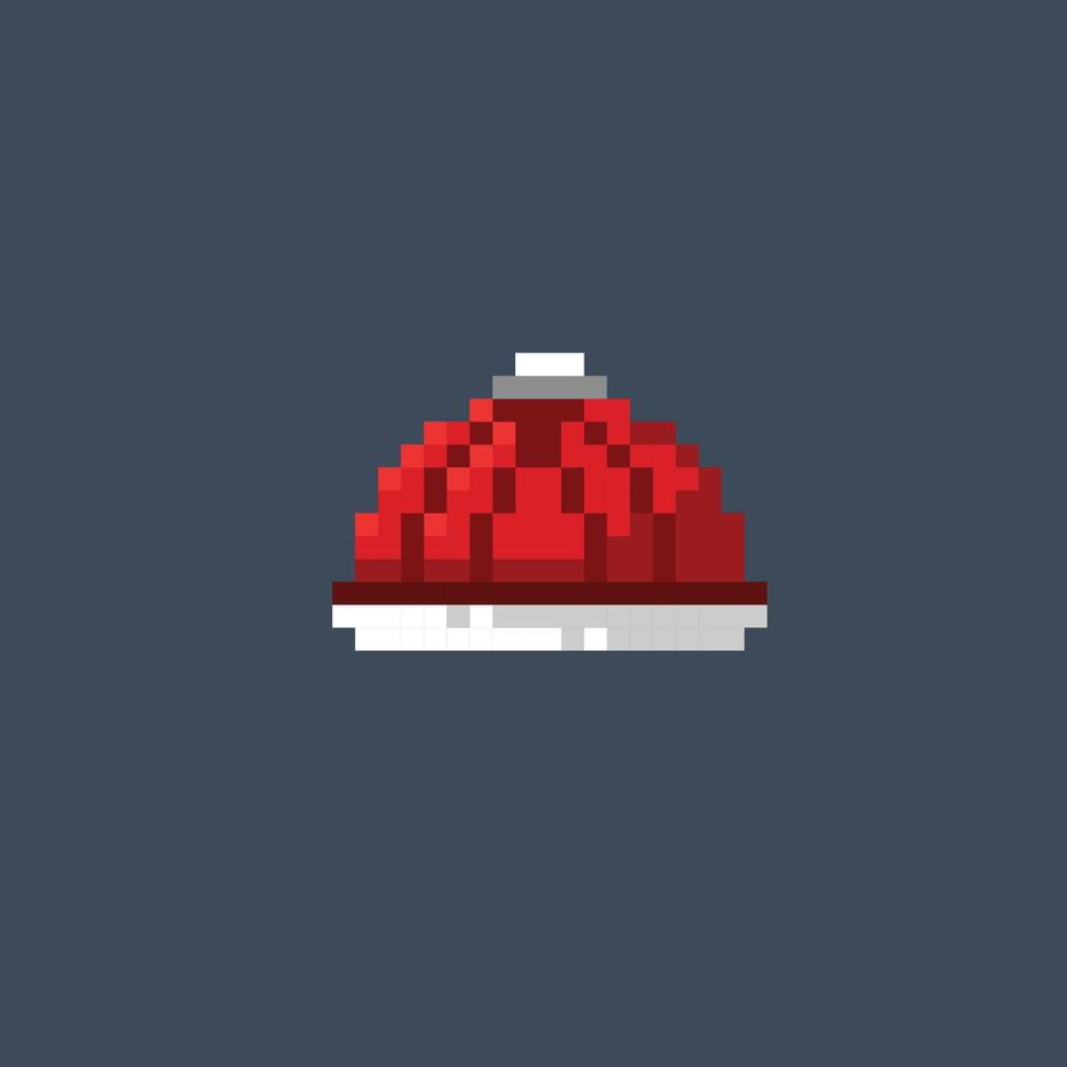 red cap in pixel art style vector