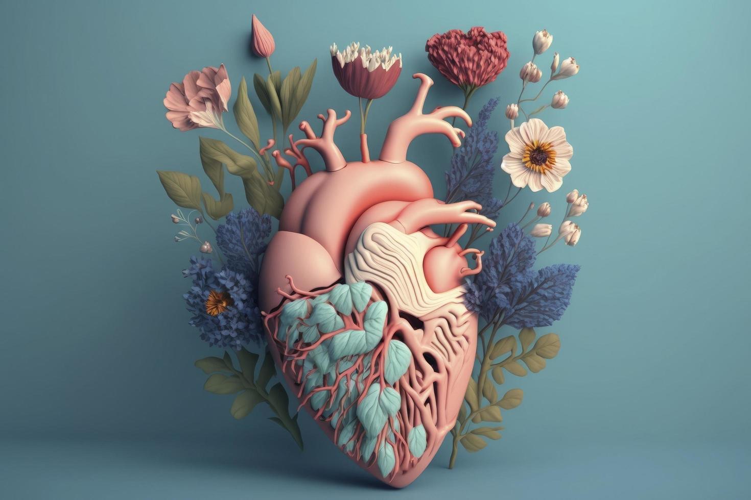 Human Heart With Flowers Stock Photos, Images and Backgrounds for Free ...