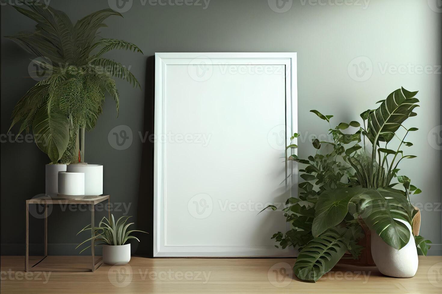 white wall, a framed mockup . photo