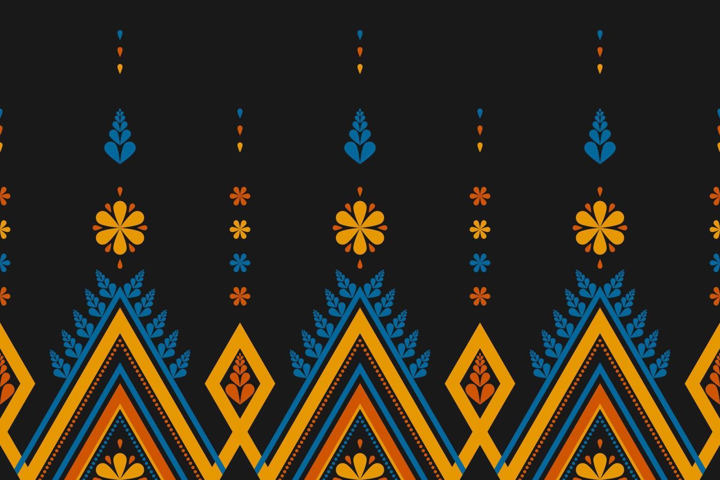 Abstract flower pattern art. Geometric ethnic seamless pattern in tribal. American, Mexican style. vector