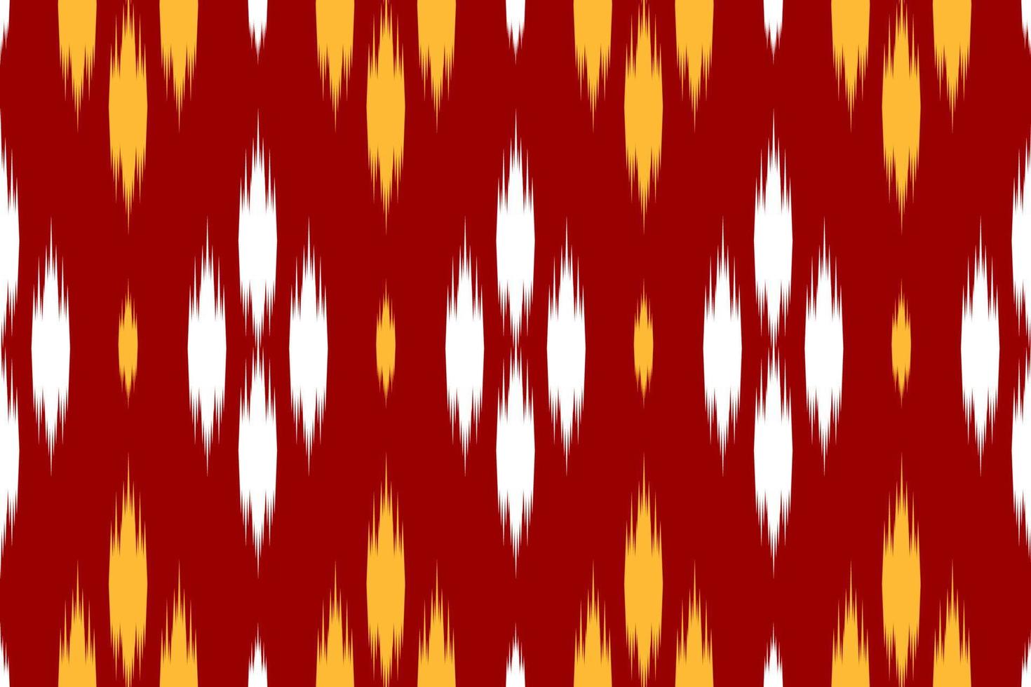 Fabric ikat red pattern art. Ethnic ikat seamless pattern in tribal. American and Mexican style. vector