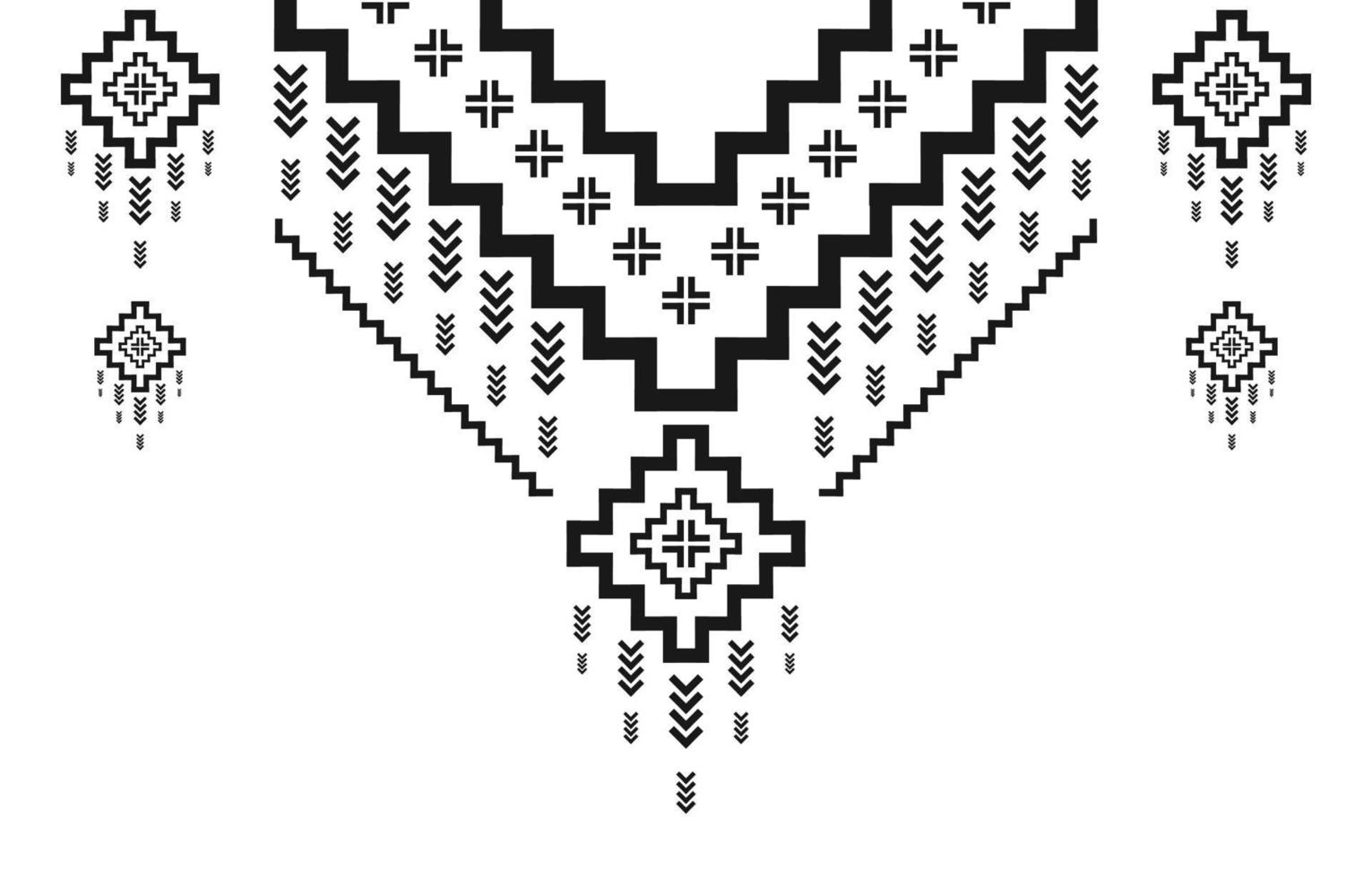 Geometric ethnic oriental pattern traditional. Tribal necklace embroidery. Aztec ornament print. American, Mexican style. vector