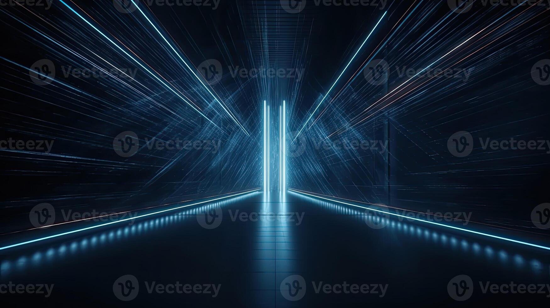 Abstract high technology lines connect of future on dark blue background. . photo