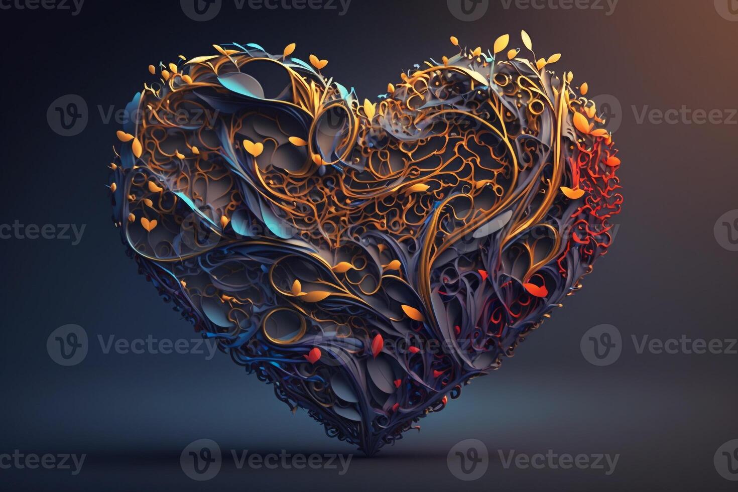 a heart that is made up of smaller, interconnected hearts, symbolizing the way that love and emotions are shared and spread between people. photo