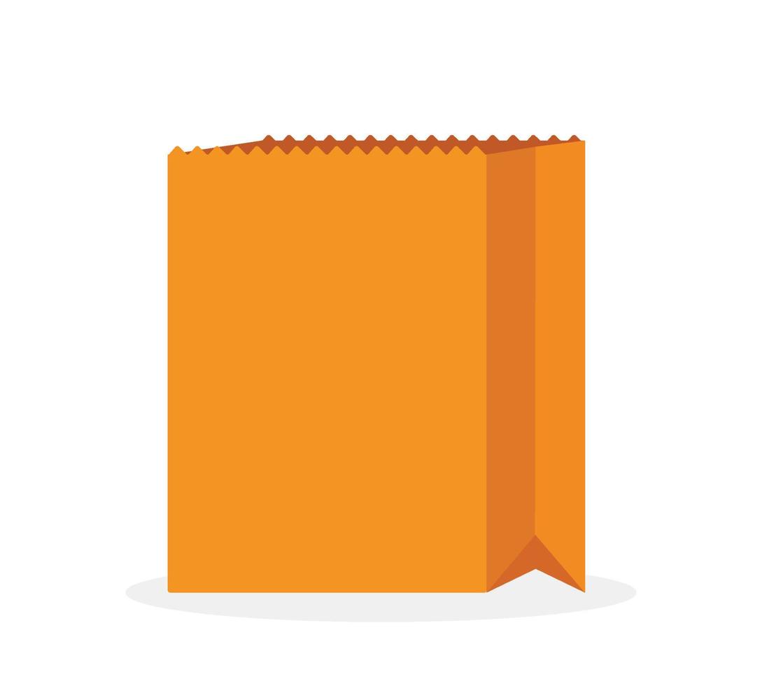 food paper bag isolated vector illustration