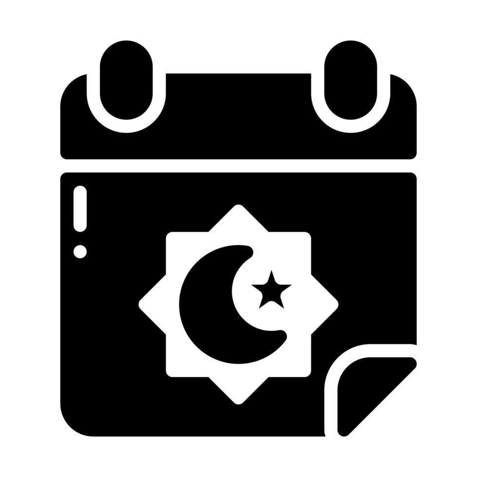 Ramadan Calendar Glyph Style Icon vector