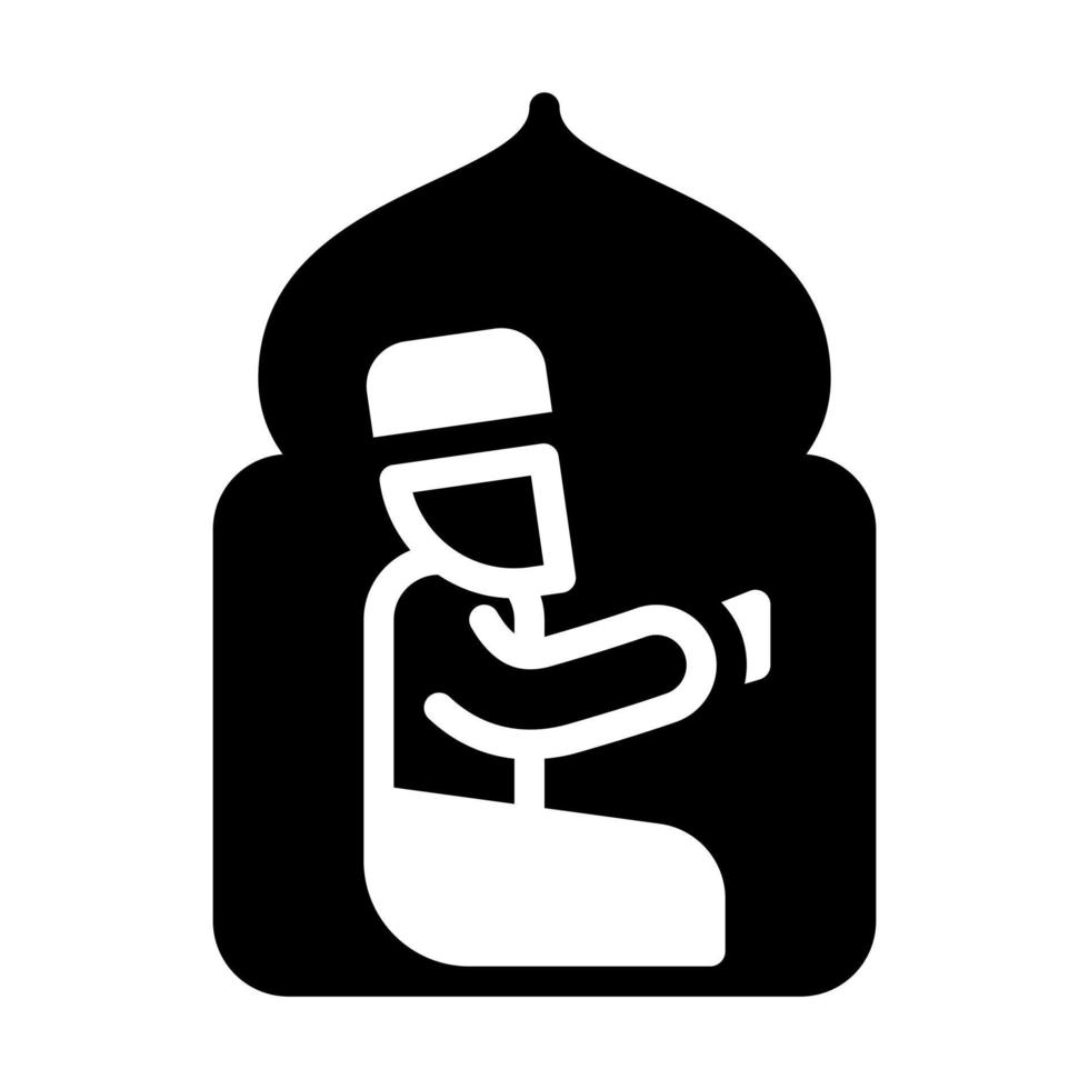 Itikaf Glyph Style Icon vector