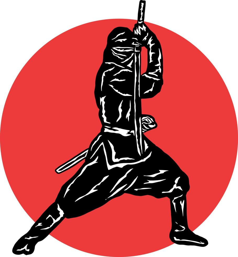 ninja ilustración logo vector icono