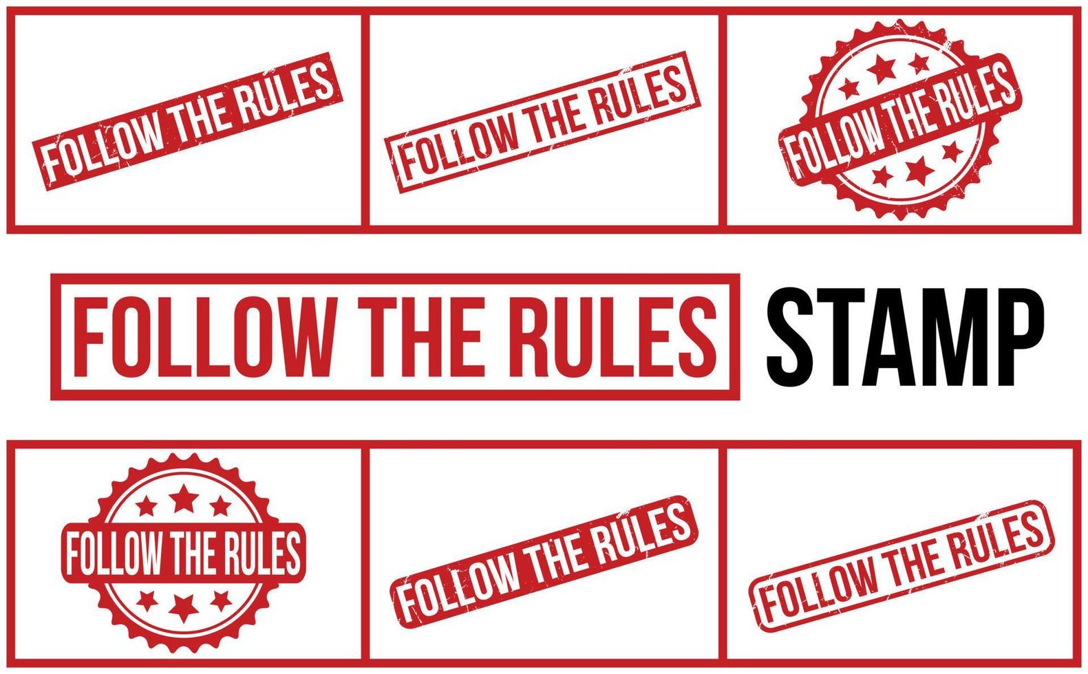Follow The Rules Rubber Stamp Set Vector