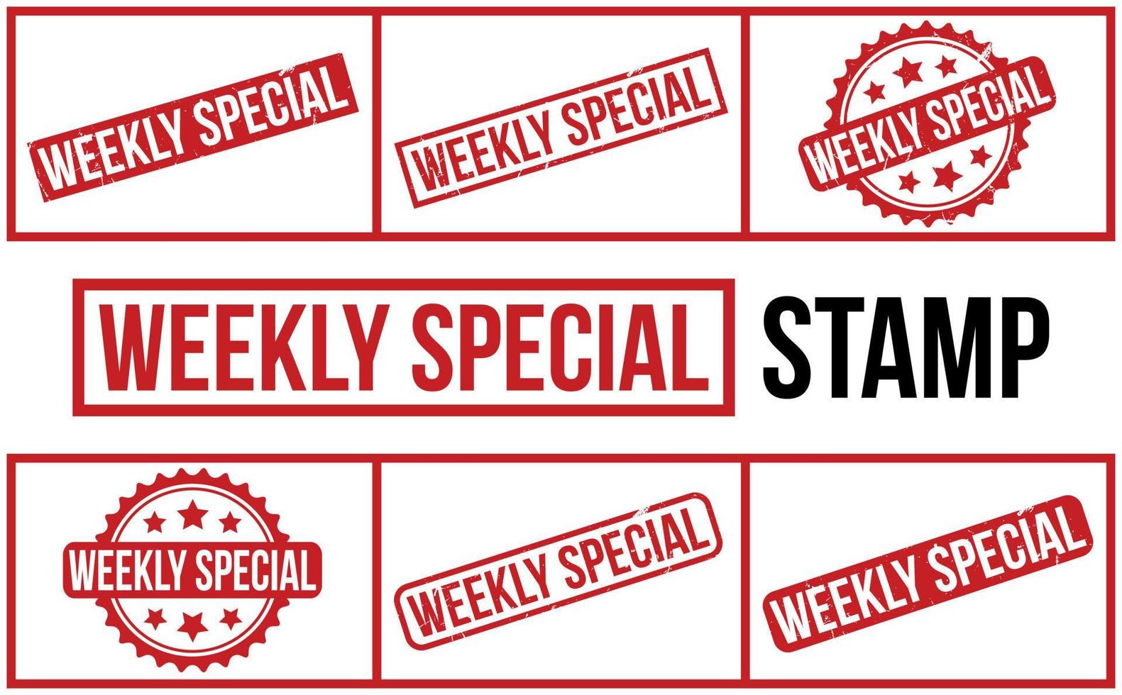 Weekly Special Rubber Stamp Set Vector