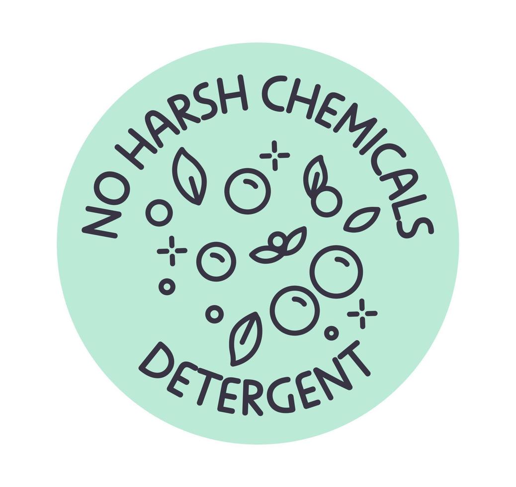No harsh chemicals in detergent, natural liquid vector