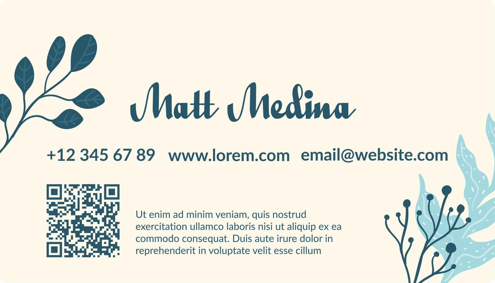 Business or calling card with personal information vector