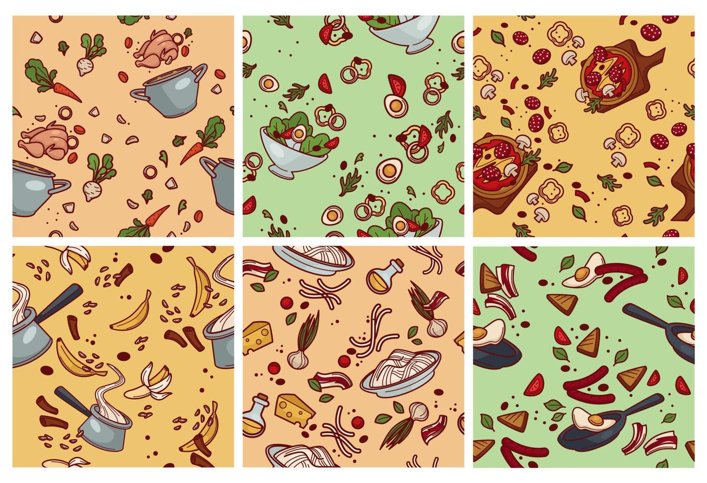 Background decoration design with meal elements vector