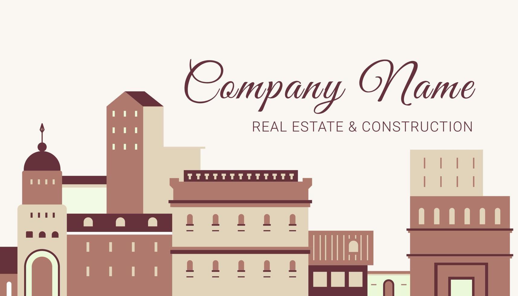Company name, real estate and construction card vector