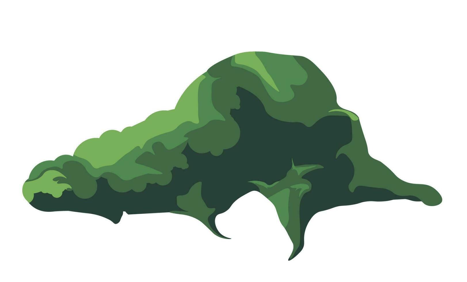 Moss plant, green flowerless botany from forest vector