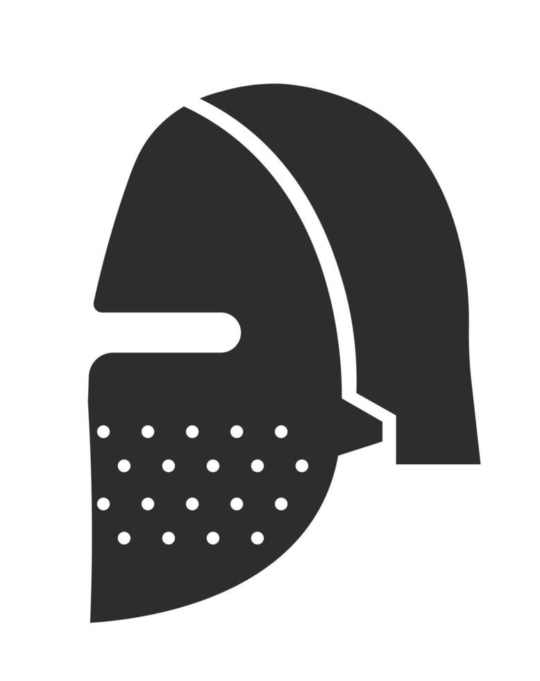 Ancient knight or warrior metal helmet, vector