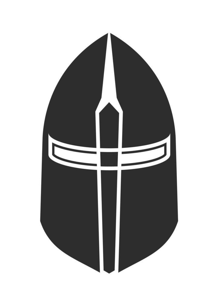 Ancient warrior helmet, soldier equipment vector