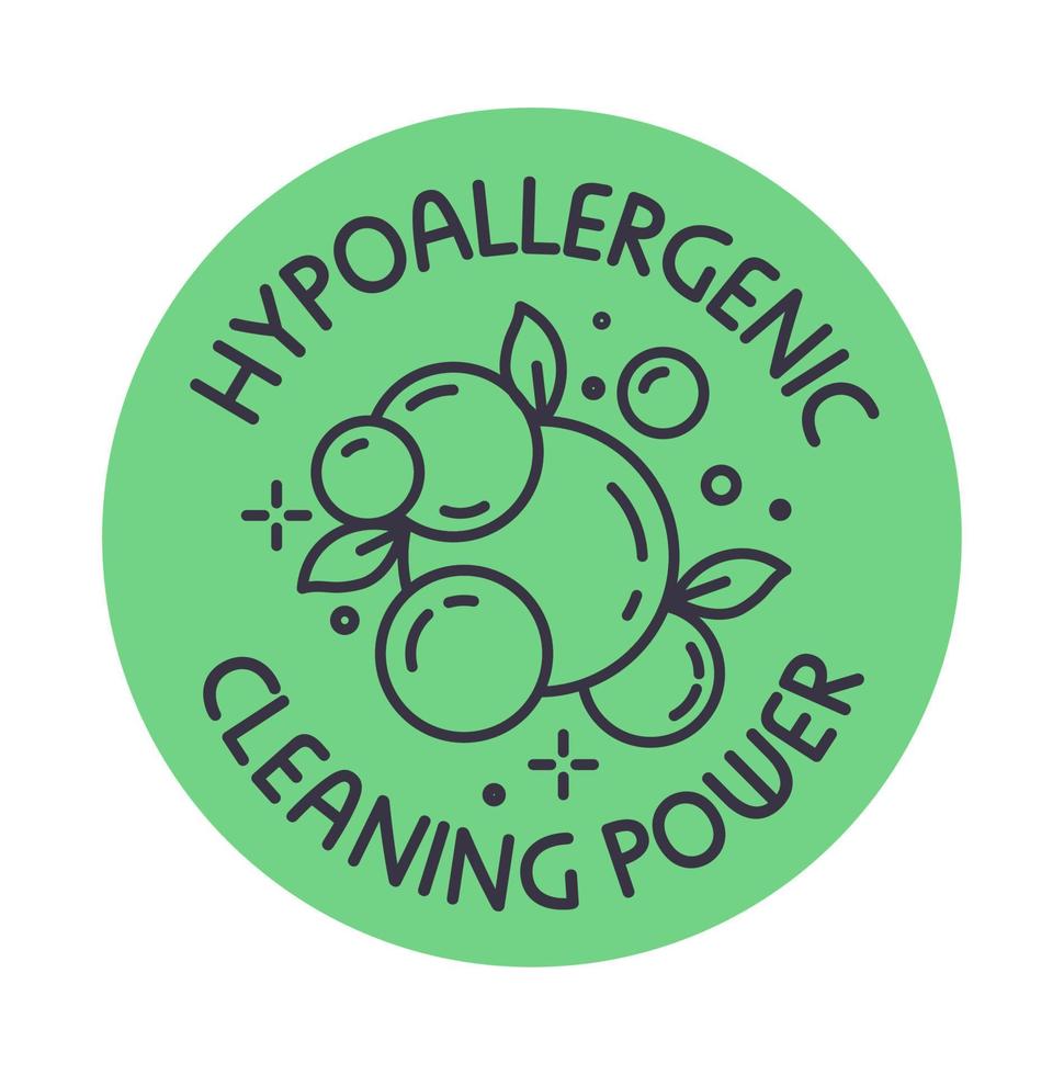 Hypoallergenic cleaning power, detergent sticker vector