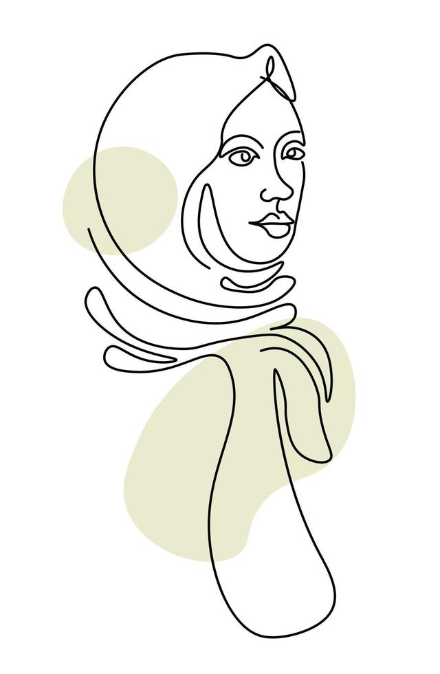 mujer con cabeza cubierta, hembra vistiendo hijab vector