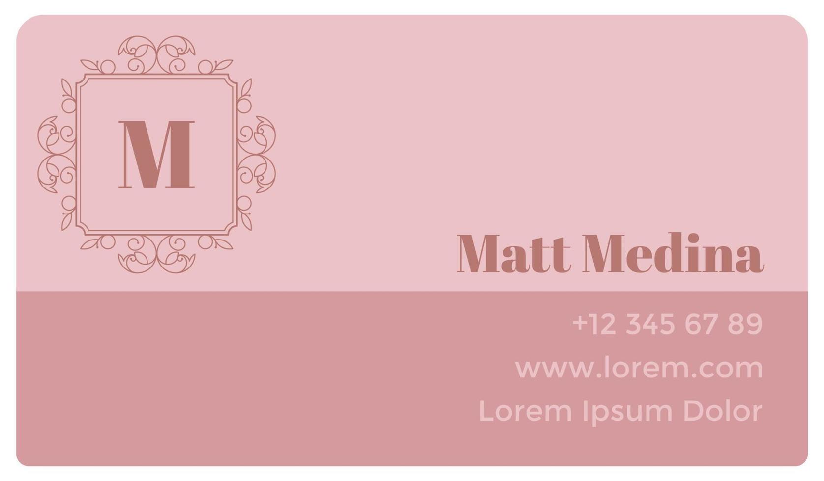 Business card with personal information template vector