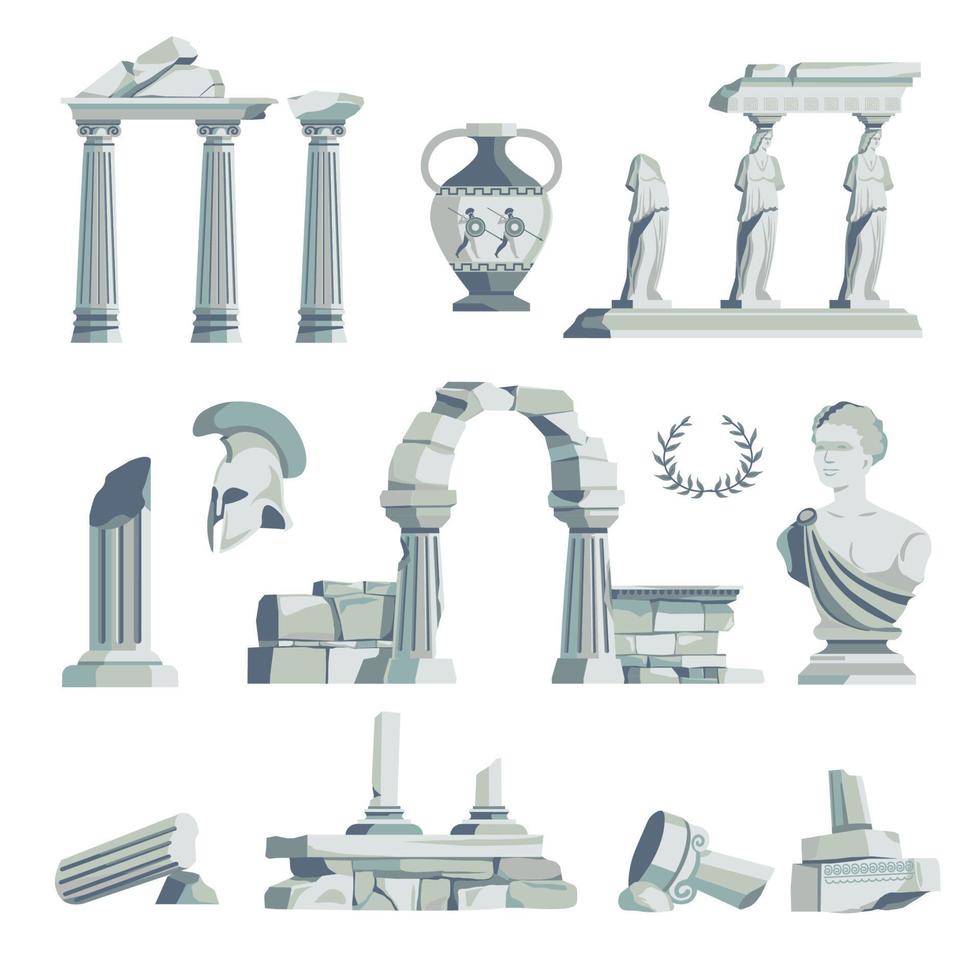 antiguo romano o griego arquitectura escultura vector